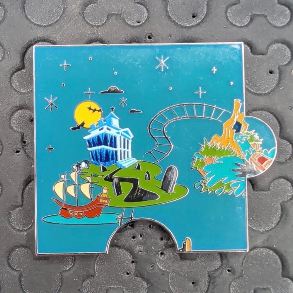 Disney Loungefly LR 65th anniversary puzzle haunted mansion splash mountain pin